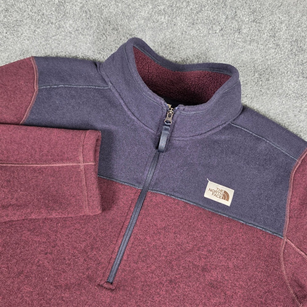 The North Face Gordon Lyons 1/4 Zip Fleece Pullover Mens XL Burgundy NF0A3YR8